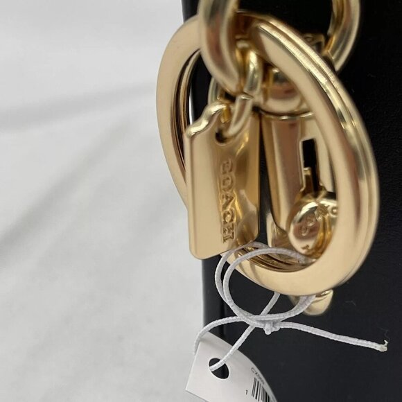 NEW COACH North/South Mini Tote Bag Charm In Signature Canvas Brown/Black - Picture 8 of 14